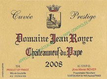 Jean Royer Chateauneuf du Pape Cuvée Prestige 2019 Label