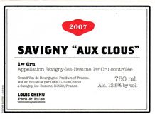 Savigny Les Beaune 1er Cru Aux Clous 2019 Label