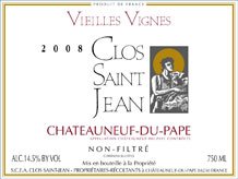 Clos Saint Jean Chateauneuf-du-Pape Vieilles Vignes 2019 Label