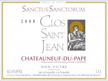 Clos Saint Jean Chateauneuf-du-Pape Sanctus Sanctorum 2017 Label